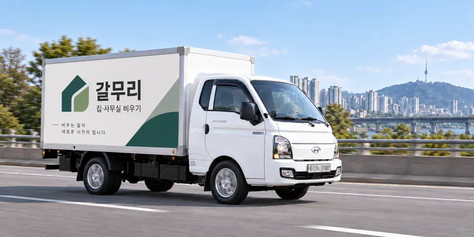 갈무리 작업 차량 — 유품정리 과정을 그린 그림(영흥면)